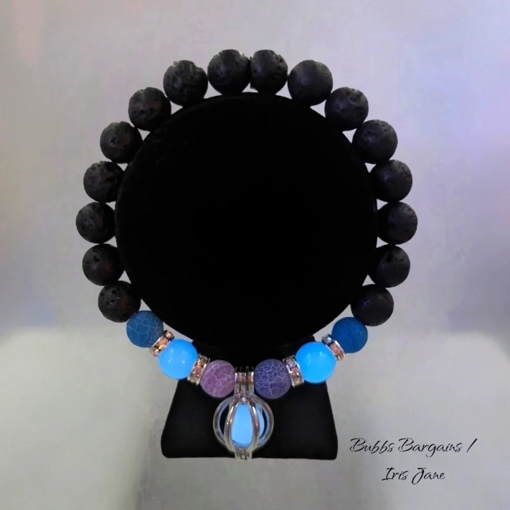 NATURAL Lava Stones With Glow Beads - Picture 2 of 5